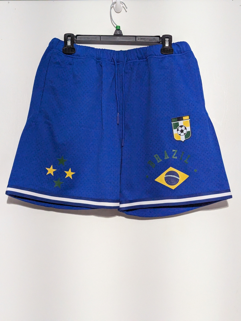 Men's Blue Brazil Graphic Athletic Shorts